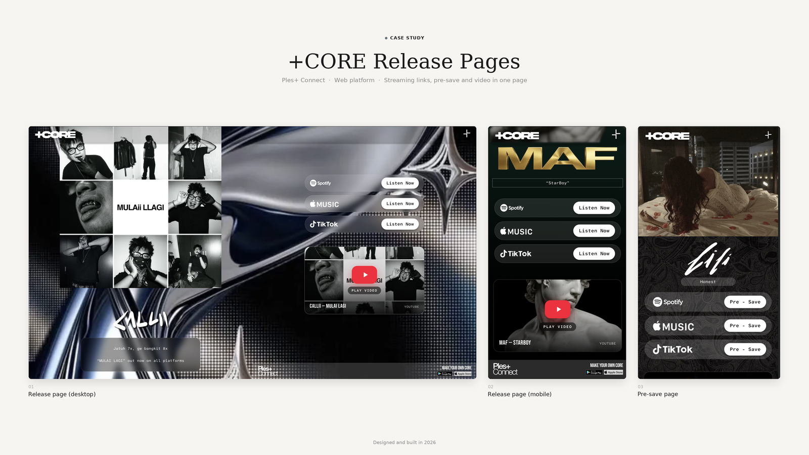 +CORE Release Pages